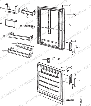 Взрыв-схема холодильника Electrolux ER3404B - Схема узла Section 3